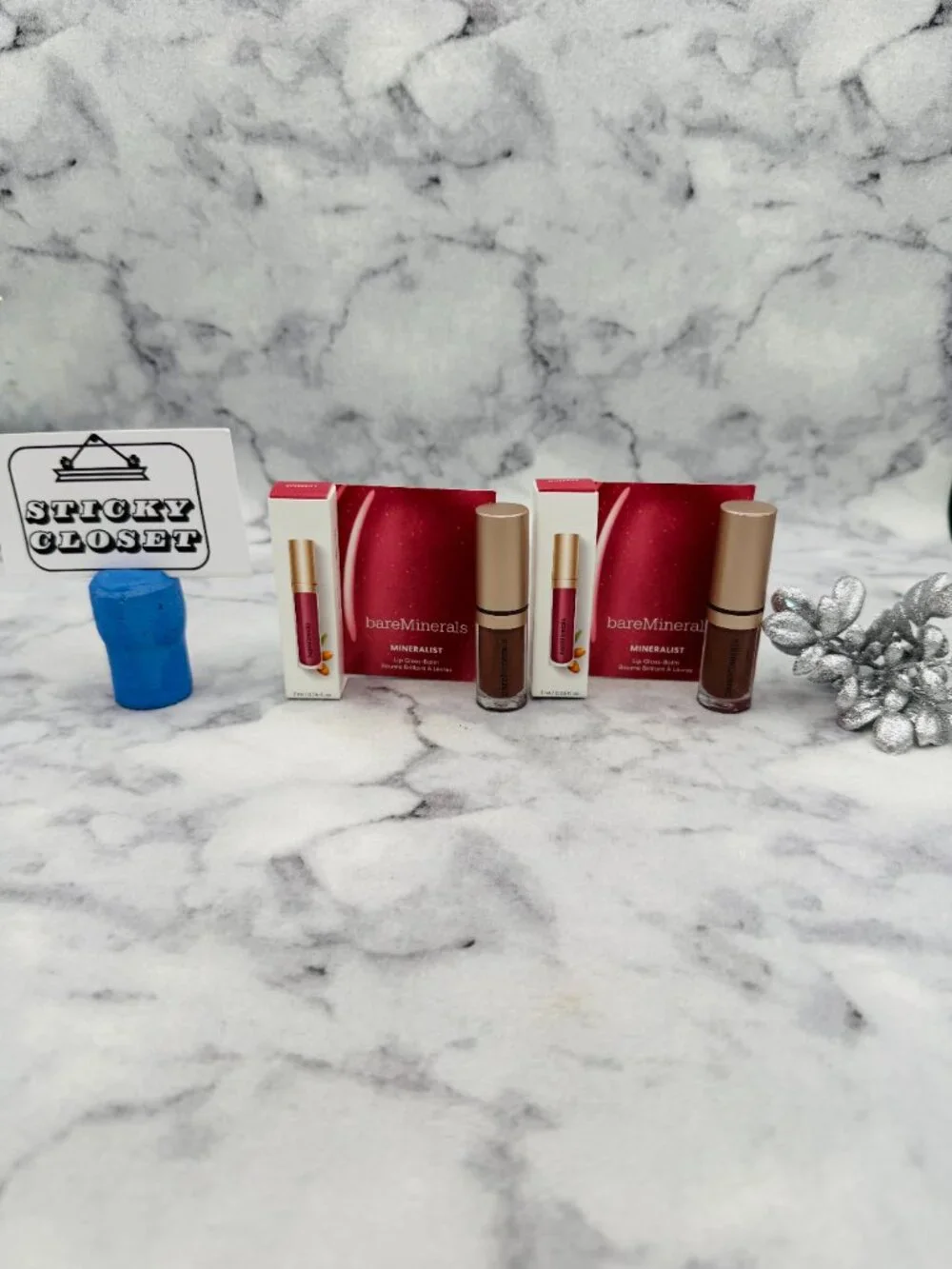 BareMinerals Beauty Gift Set-Mineralist Lip Gloss Balm,Sincerity-2pc-BOXED-NEW